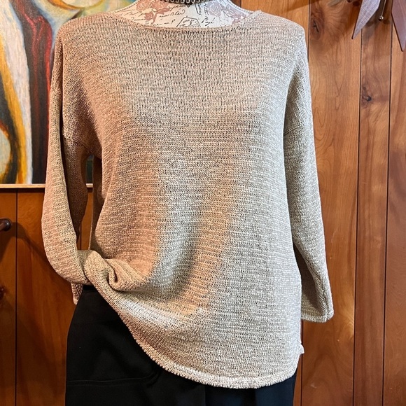 Oatmeal woven knit scoop neck sweater by‎ CHICOS Size 1. - Picture 10 of 11